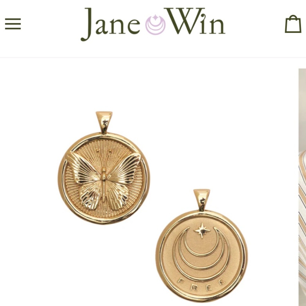 Jane Win FREE Butterly Small Pendant Coin on 16-18” beaded chain